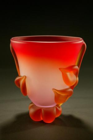 Tommie Rush "Red Fade Botanical Bowl"