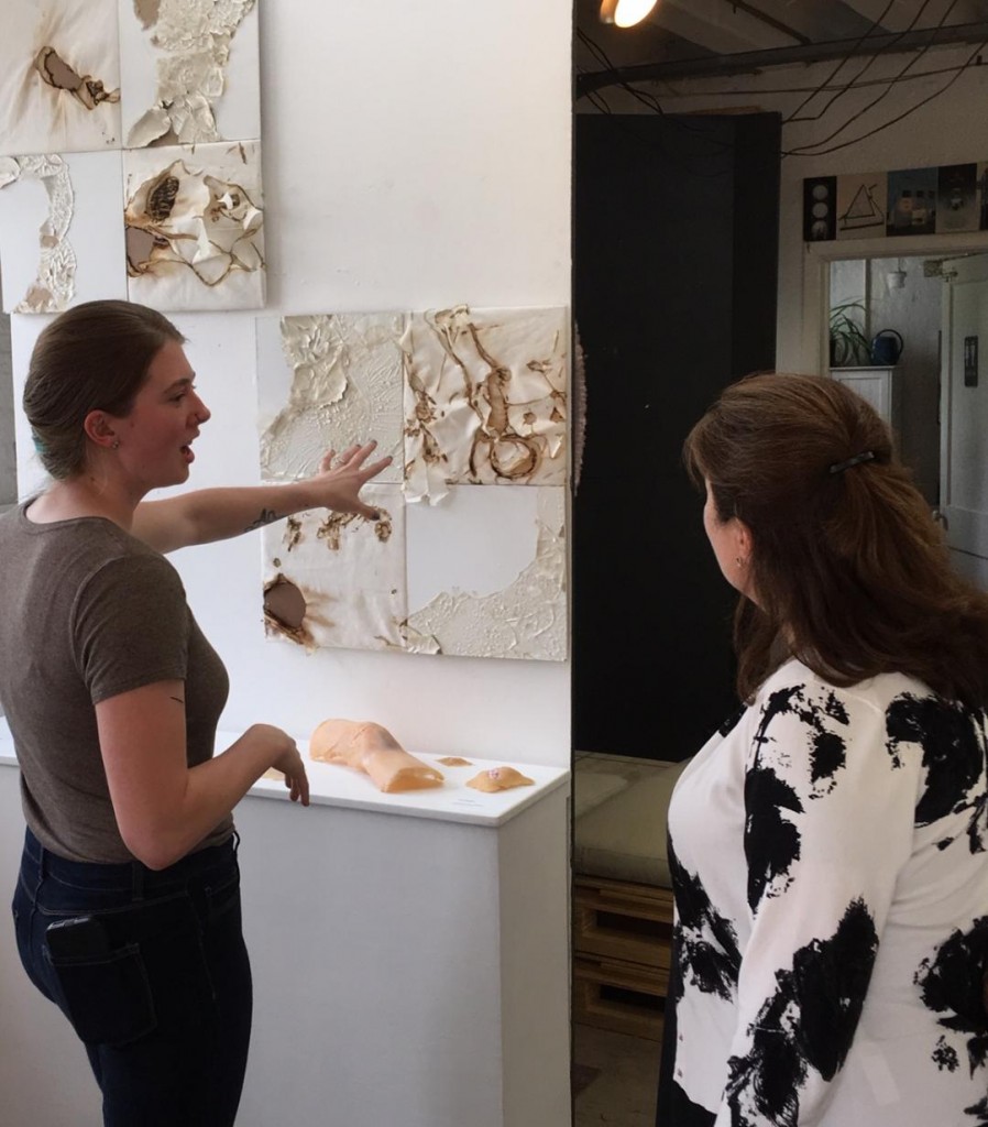 WGS Studio Coordinator Teri Bailey talks about her glass artwork installation with Deborah.