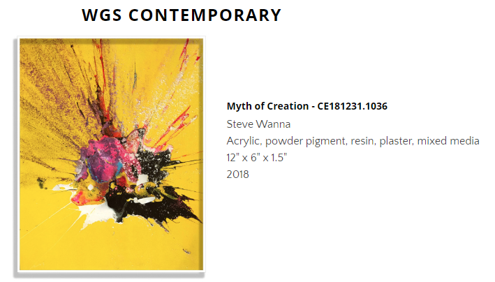 Steve Wanna, "Myth of Creation - CE181231.1036", Acrylic, powder pigment, resin, plaster, mixed media; 12" x 6" x 1.5"